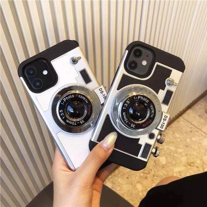 Emily In Paris 3D Retro Camera Leather Case for IPhone 11 13 14 15 Pro Max 12 Mini XS XR X 7 8 Plus SE 3 IPone 15Pro Accessories Solo Yolo. 