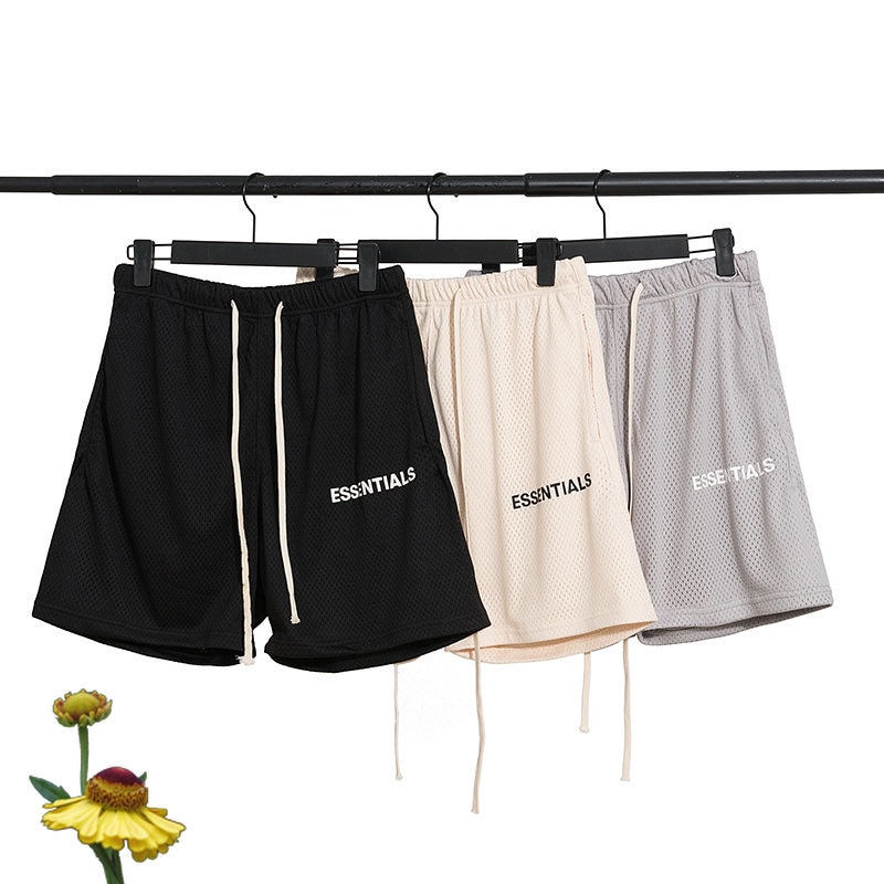 Men LEE FOG Essentials Shorts Summer Loose Casual High Quality Breathable Mesh Fabric ESSENTIALS Short Pants. 