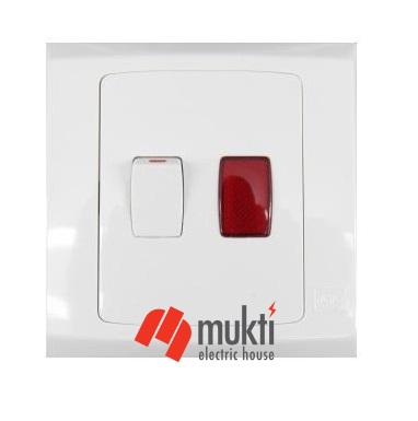 MK Made in Singapore SLIMLINE PLUS 20A DP Small Rocker Switch Geyser Water Heater Socket. 