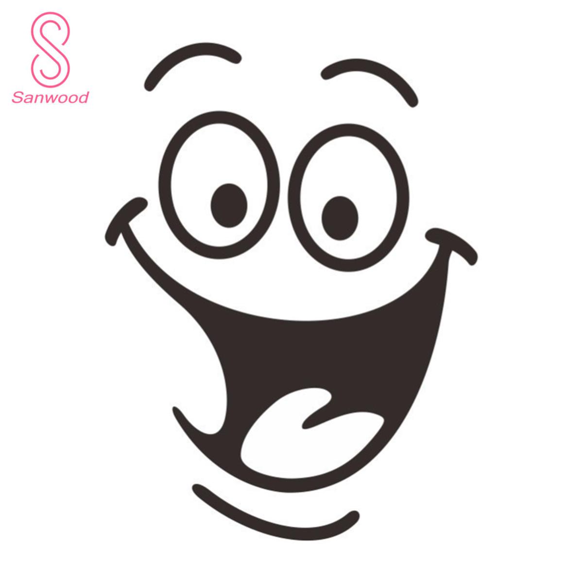 Sticker Decal Eye-catching Funny Smile Face Wall Sticker DIY Home Art Decor
