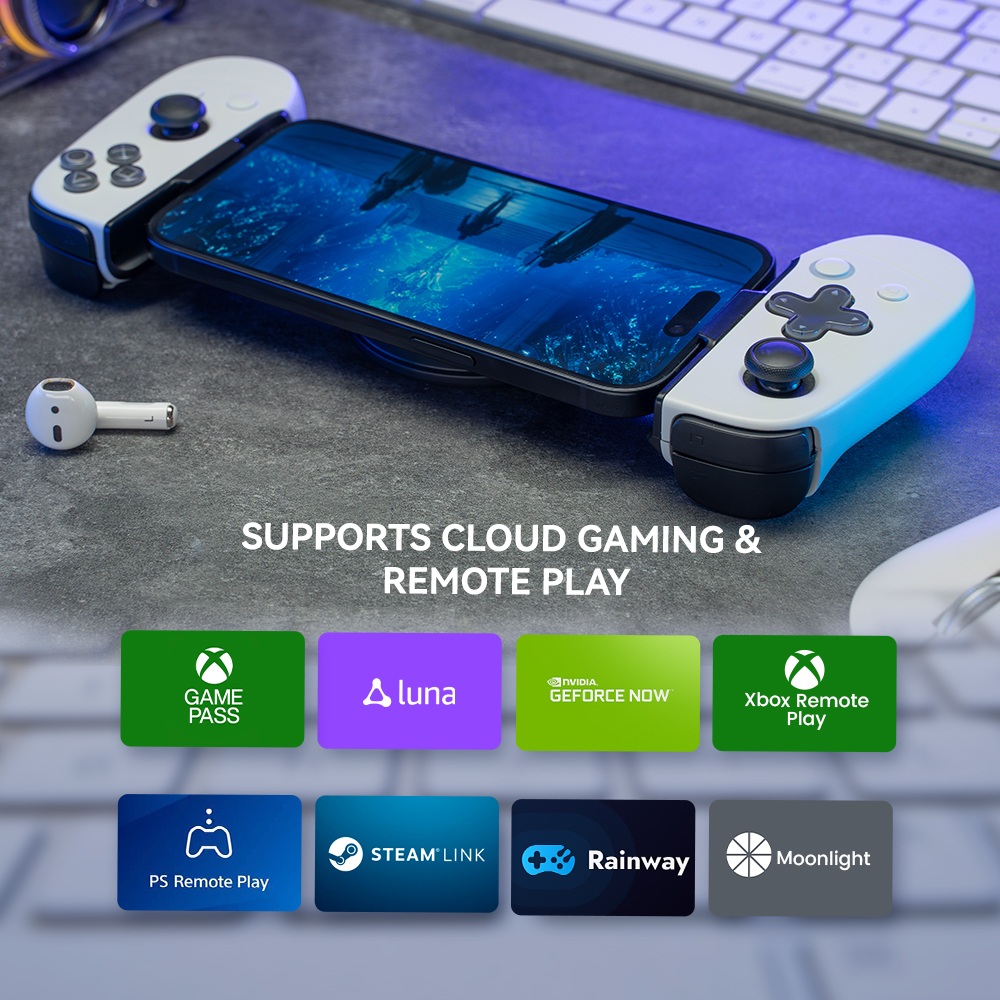 LEADJOY M1C+ Mobile Phone Gamepad Gaming Controller for iPhone 15 Android 3Ds emulator Cloud Gaming with Hall Effect Joystick. 