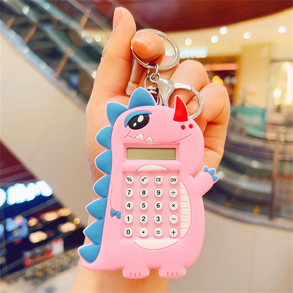 Bag Pendant Cute Hanging Accessories Calculator Toy Car Keychain School Office Supplies Digit Calculator Pocket Calculator Dinosaur Calculator Keychain Electronic Calculator