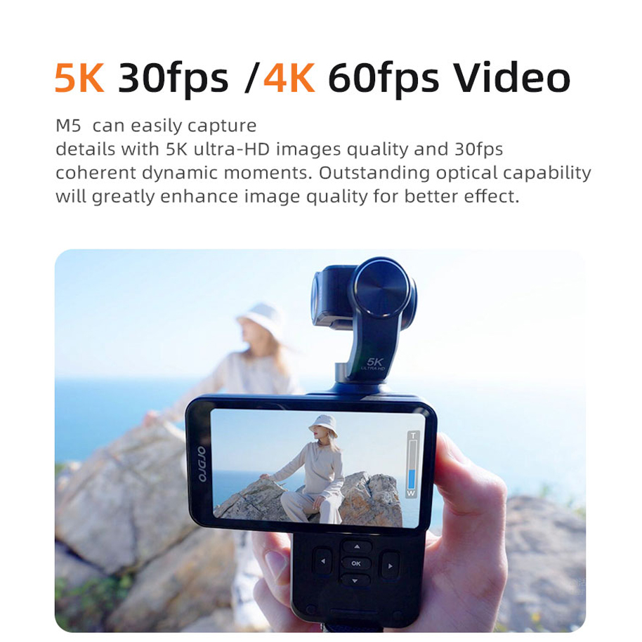 ORDRO M5 Handheld Pocket Digital Camera 5K Camcorder 3-Axis Gimbal Stabilization Face Tracking for Photographs Vlog Videos. 