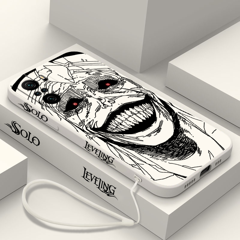 Solo Leveling Smiley For Xiaomi Redmi Note 13 12 12Pro 11 11S 11T 10S 10 Pro Plus 5G Liquid Left Rope Phone Case. 