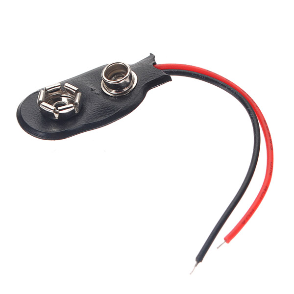 2Pcs- 9V Battery Connector BLACK Color DC 9V Battery Clip Connector Leads Socket 6F22 Battery Holder Snap Cables 9 Volt For Arduino Electronics Projects Power Supply. 