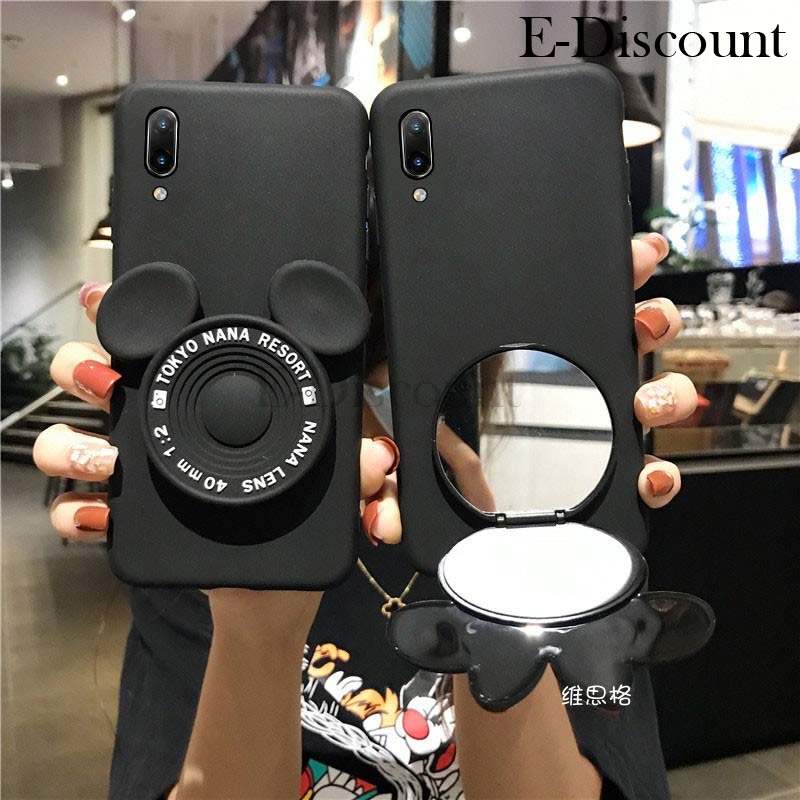 New Phone Case For Itel A70 Cover Makeup Mirror Soft Cute Cartoon Bracket Soft Silicone Anti Drop for Itel A70 Case. 