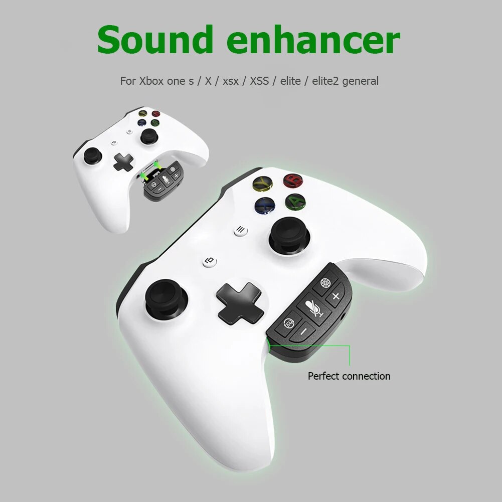 Headphone Game Controller Sound Enhancer for Xbox One S/X/XSX/XSS/ELITE/ELITE2 Gamepad Headset Adapter with 3.5mm Audio Jack. 