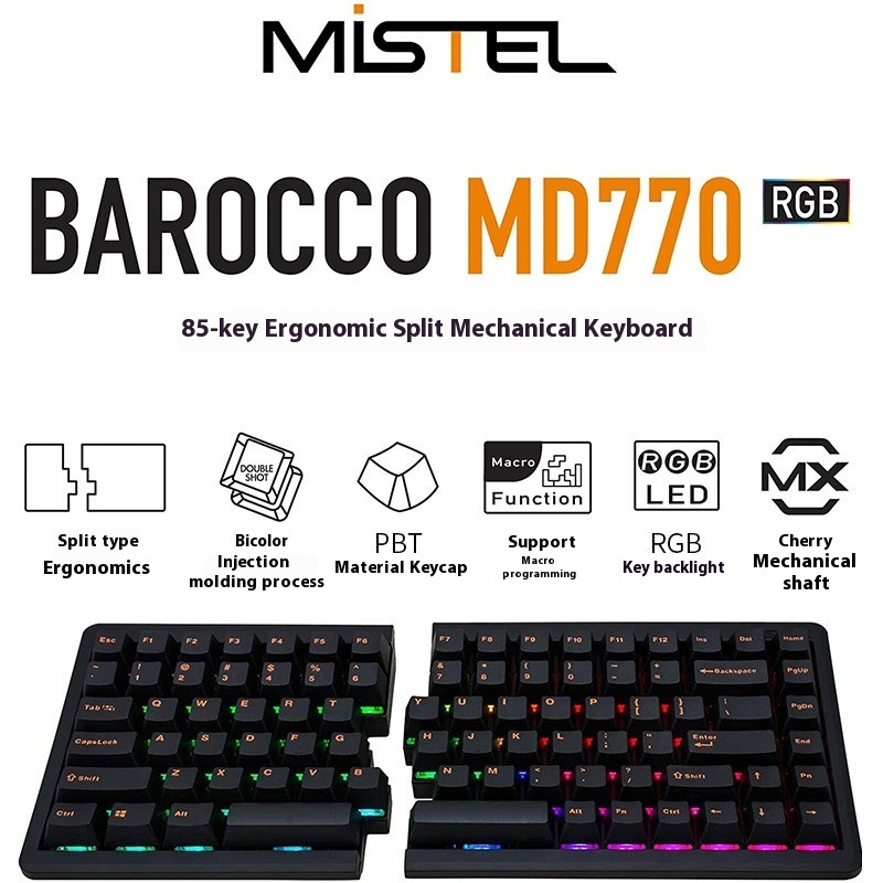 Mistel Md770 Split Mechanical Keyboard Mechanical Keyboard Rgb Gaming Office Keyboard Win/Mac Dual System Compatible Gift. 