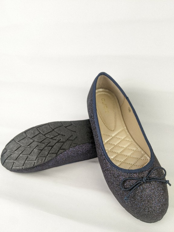 Ladies stylish fashionable comfortable blue ballerina flat shoes