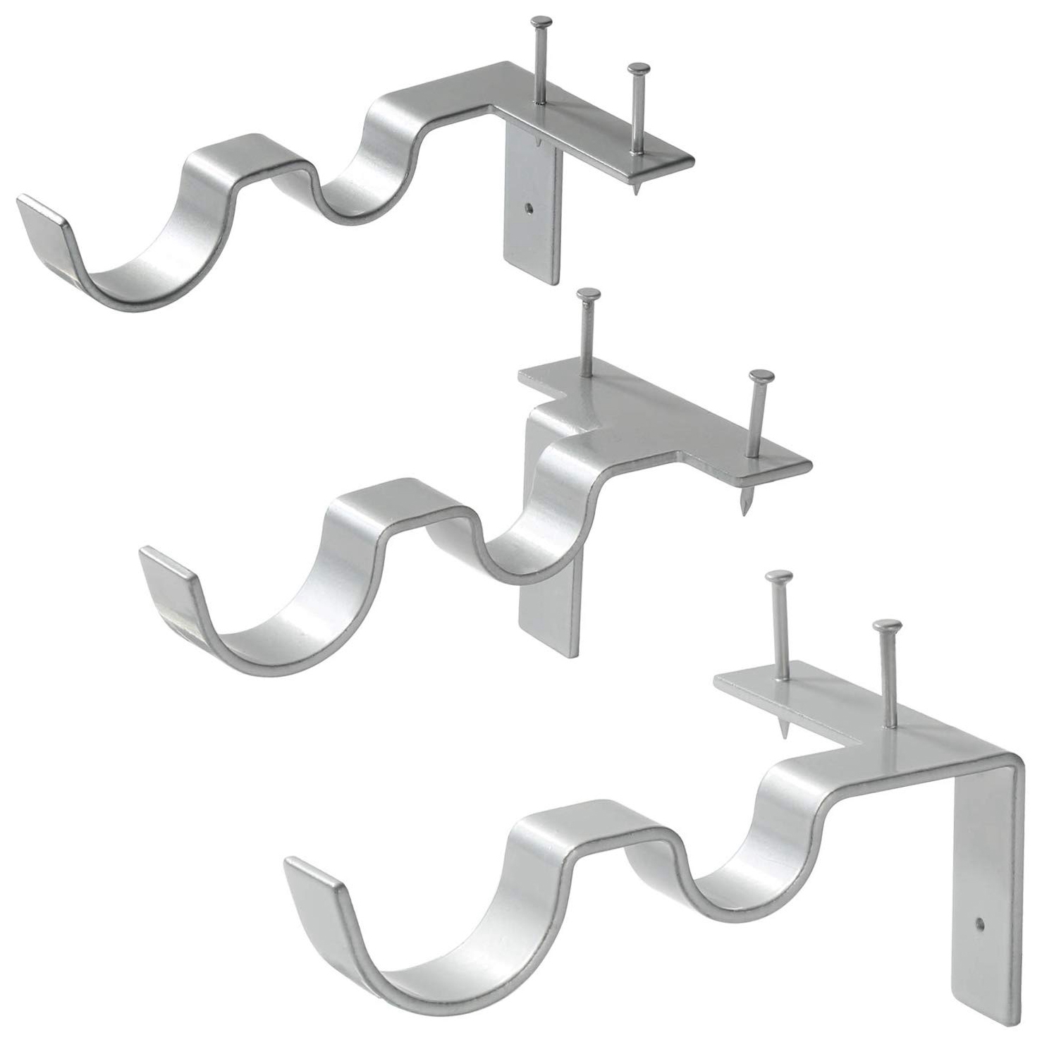 3pcs Curtain Rod Bracket No Drill Mounted Holder Large Capacity Adjule