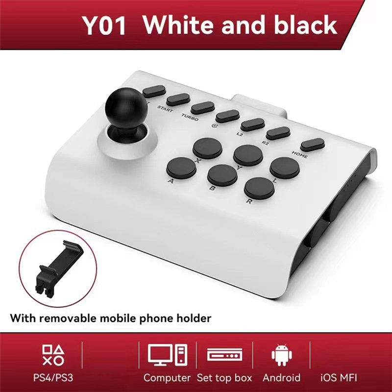 Wireless Joystick Controller Arcade Fighting Game Fight Stick Gaming Joystick Parts Accessories for ///Switch/PC/Android Black. 