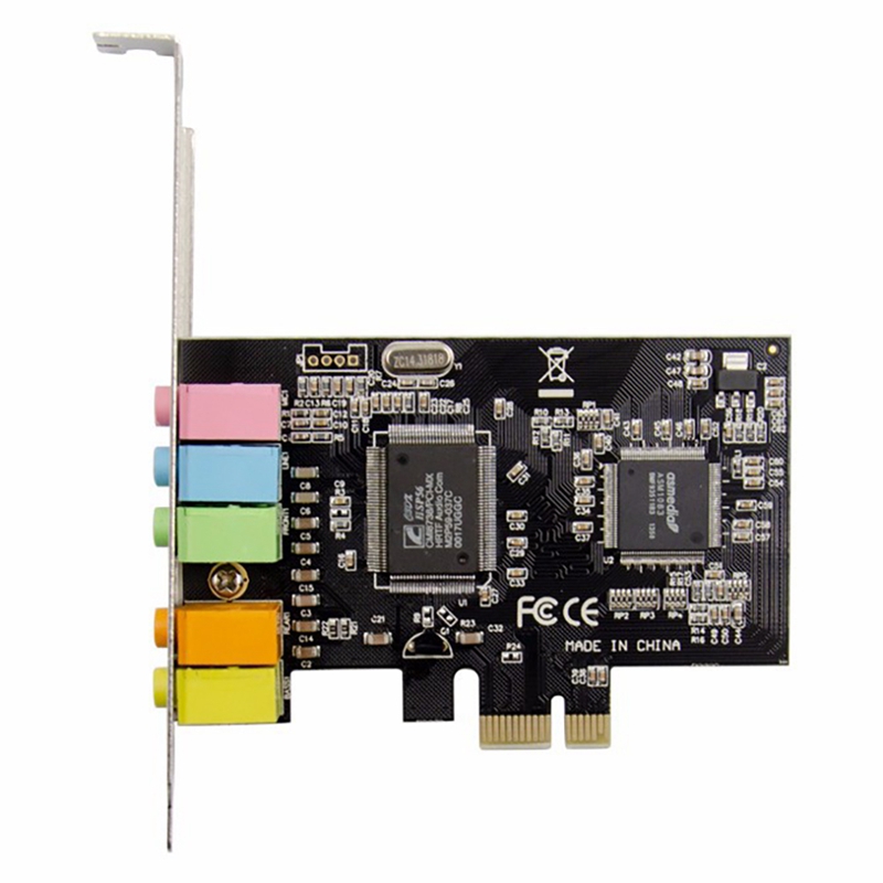 PCIe Sound Card PCI-E X1 CMI8738 Chip 32/64 Bit Sound Card Stereo 5.1 Channel Desktop Built-in Sound Card for PC. 