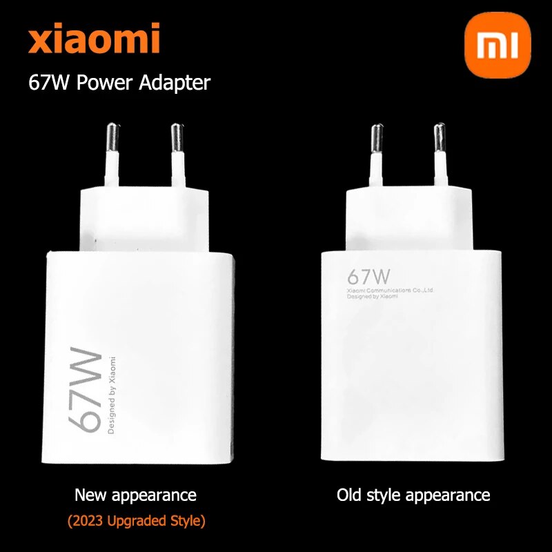 Xiaomi 67W Charger Original Fast Charging Cargador USB C Cable EU US Wall Adapter Mi 14 13 12 Redmi Note 13 12 Pro Turbo Poco F5. 