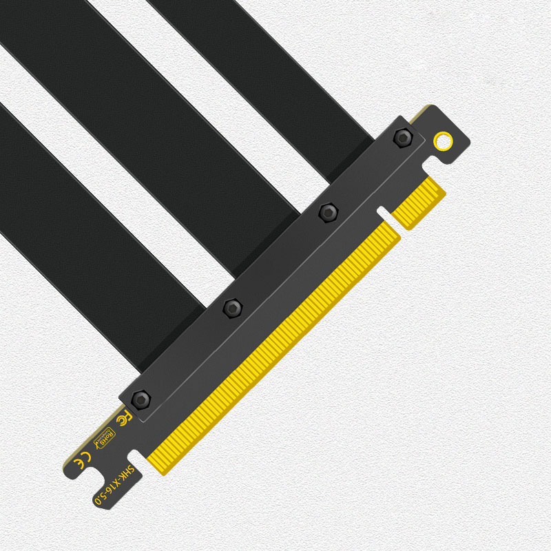 PCIe 5.0 X16 Riser Cable White [RTX4090 RX6950XT] Twinax Shielded High-Speed Vertical Mount Gaming Mini SAS PCI Express Gen5. 