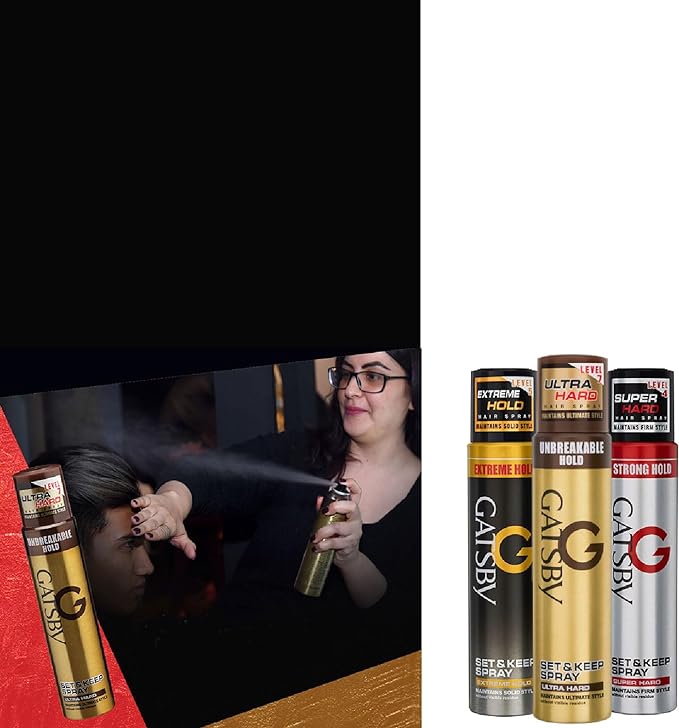 Gatsby - Set & Keep Spray Ultra Hard | Maximum setting power for an Ultimate style - 250ml. 