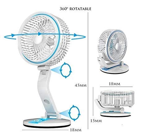 New USB Rechargeable Folding Fan With LED Light | Daraz.com.bd