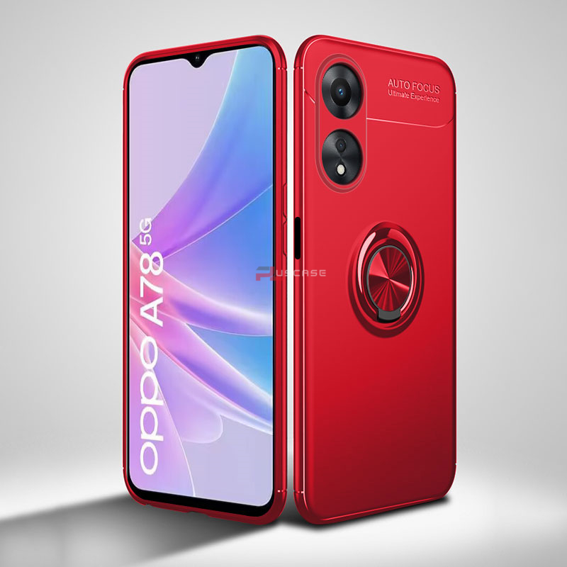 【3C VictoryEagle】Pluscase for Oppo A78 5g soft silicone case metal ring stand back cover