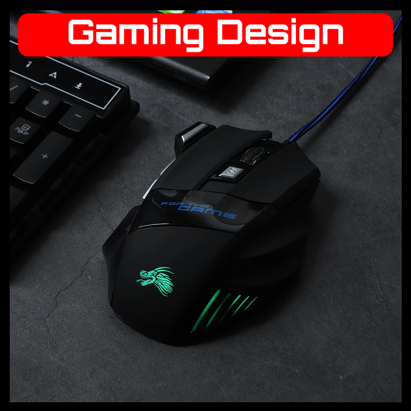 Gaming Mouse X1 Rgb Lighting 7 Buttons Dpi Mouse Rgb Mouse Rgb Gaming Mouse Dragon Logo Wired Mouse - Enhanced Gaming Experience With Rgb Lighting. 
