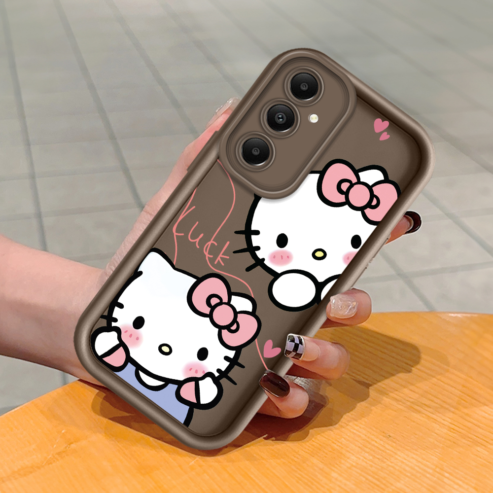 TA for Samsung A05S Back Cover Soft Square Hello Kitty Pattern Cases Silicone Camera Protection Phone Case. 