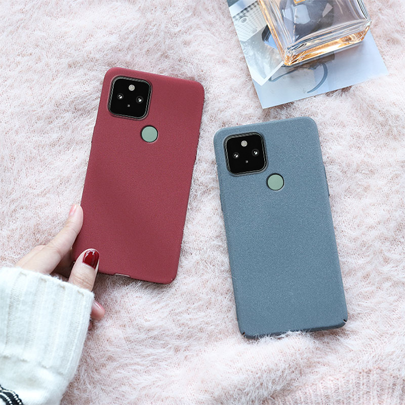 Tokifu For Google Pixel 5 Back Cover Matte Simple Solid Color Soft Silicone TPU Case. 