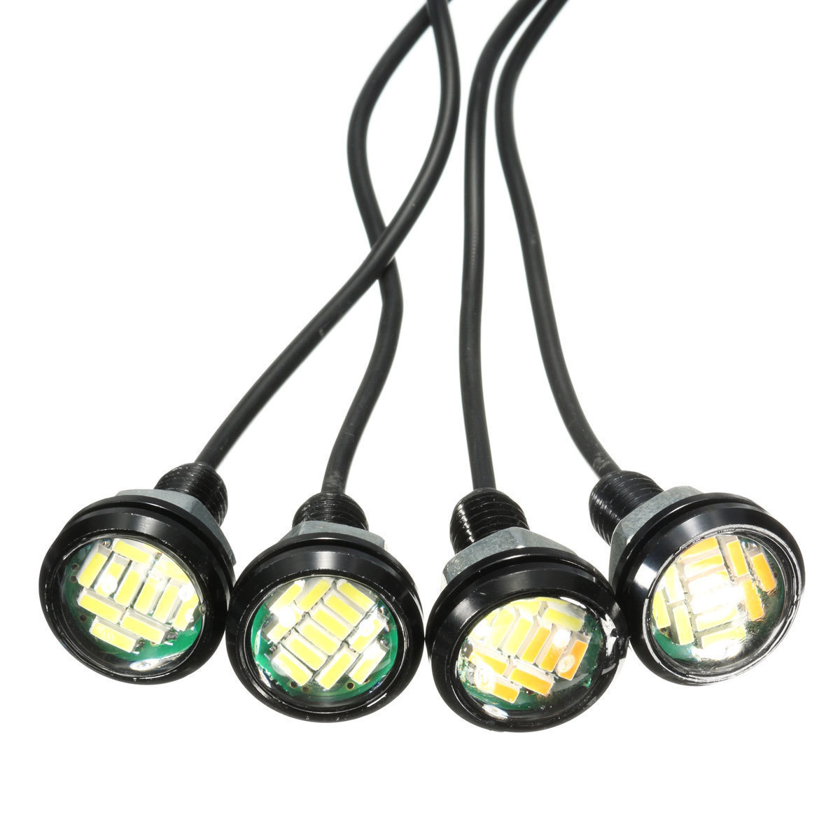 12 LED Eagle Eye Lamp Car Up Reverse Lamp Daytime Running Light DRL White - white light