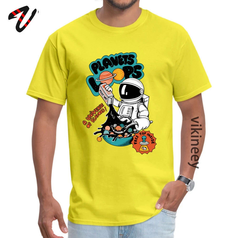 Planets cereal loops spaceman men's T-shirt Elon Musk Mars SpaceX Russia tshirt plus size fashion funny print tshirts custom. 