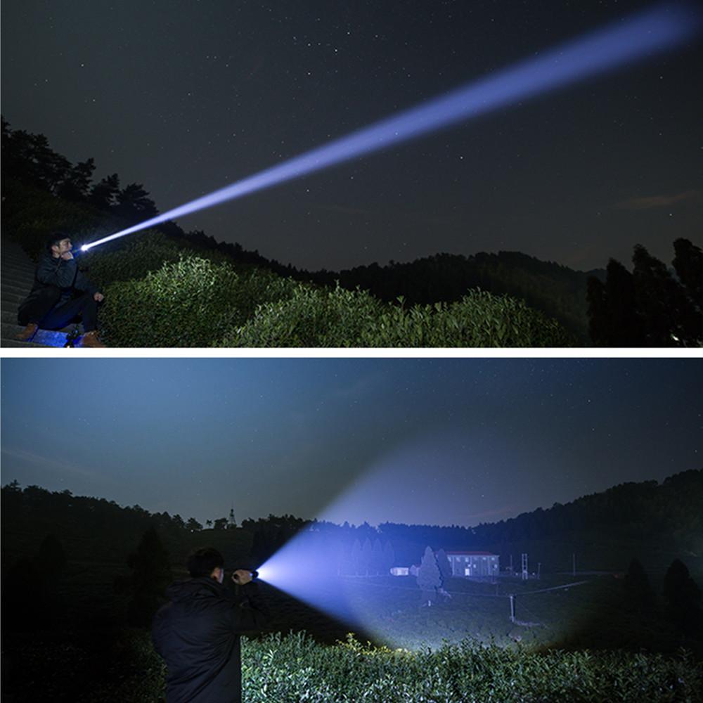LB LED XHP50 Telescopic Focusing Flashlight High Light Torch with Power Display. 