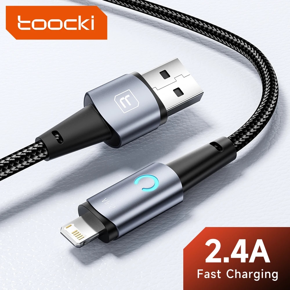 Toocki USB Lightning Cable For iPhone 13 12 11 Pro Max Mini Xs Xr 8 7 Plus 6S Fast Charging Cord For iPhone Charger Wire Data 3M