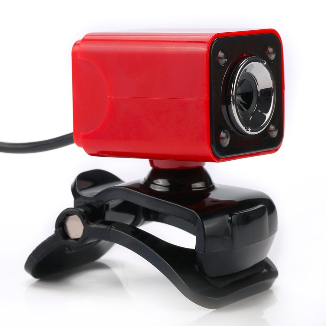 A862 360 Degree Rotatable 480P WebCam USB Wire Camera with Microphone & 4 LED lights for Desktop Skype Computer PC Laptop, Cable Length: 1.4m. 