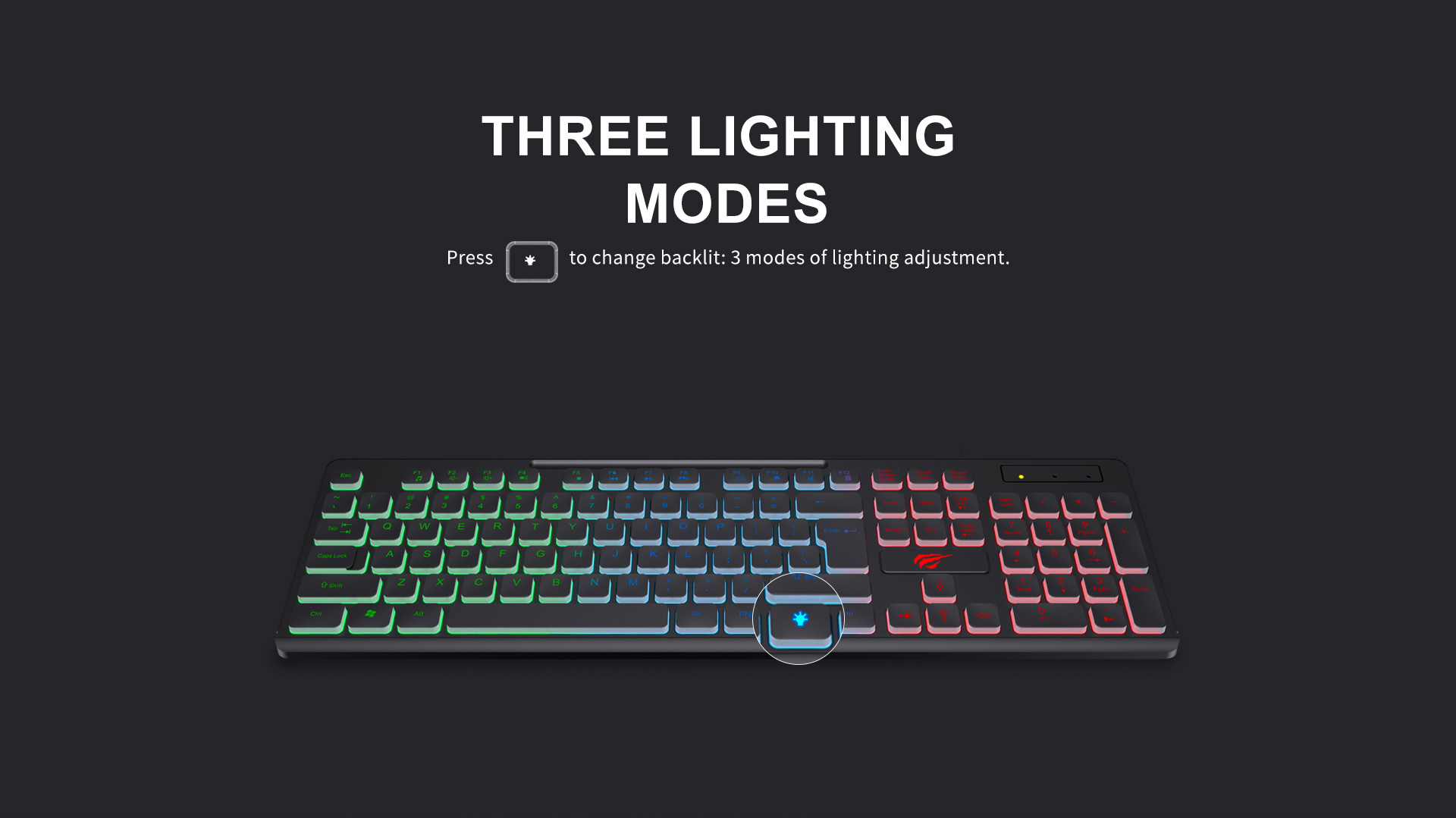 Havit KB275L USB Multi-Function Backlit Keyboard. 