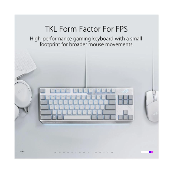 Asus ROG Strix Scope NX TKL X806 RGB Moonlight White Wired Mechanical Gaming Keyboard. 