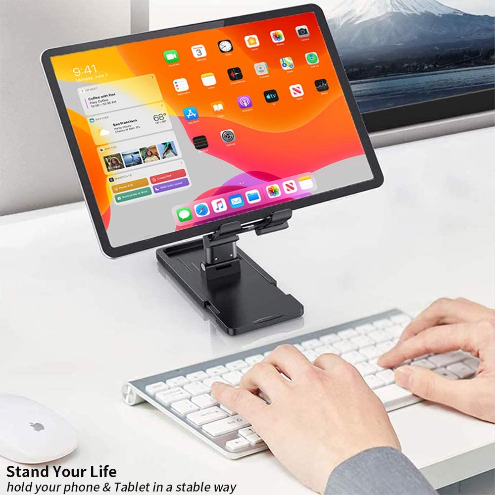 Height Adjustable Mobile Phone Tablet Holder Cellphone Stand Adjustable Desk Smartphone Mount. 