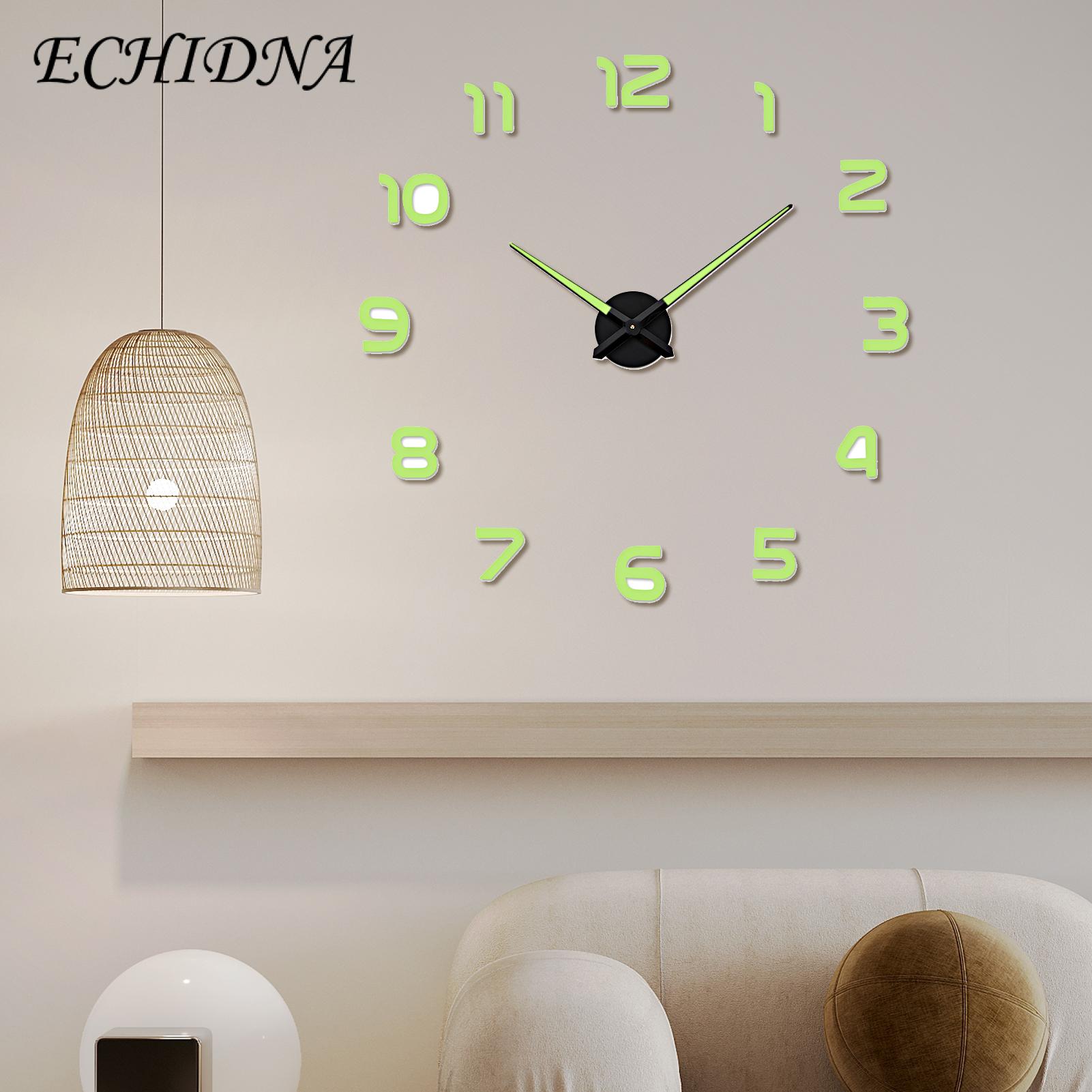 ECHIDNA Digital Clock Non Ticking Luminous Numbers Ha Indoor Clock. 
