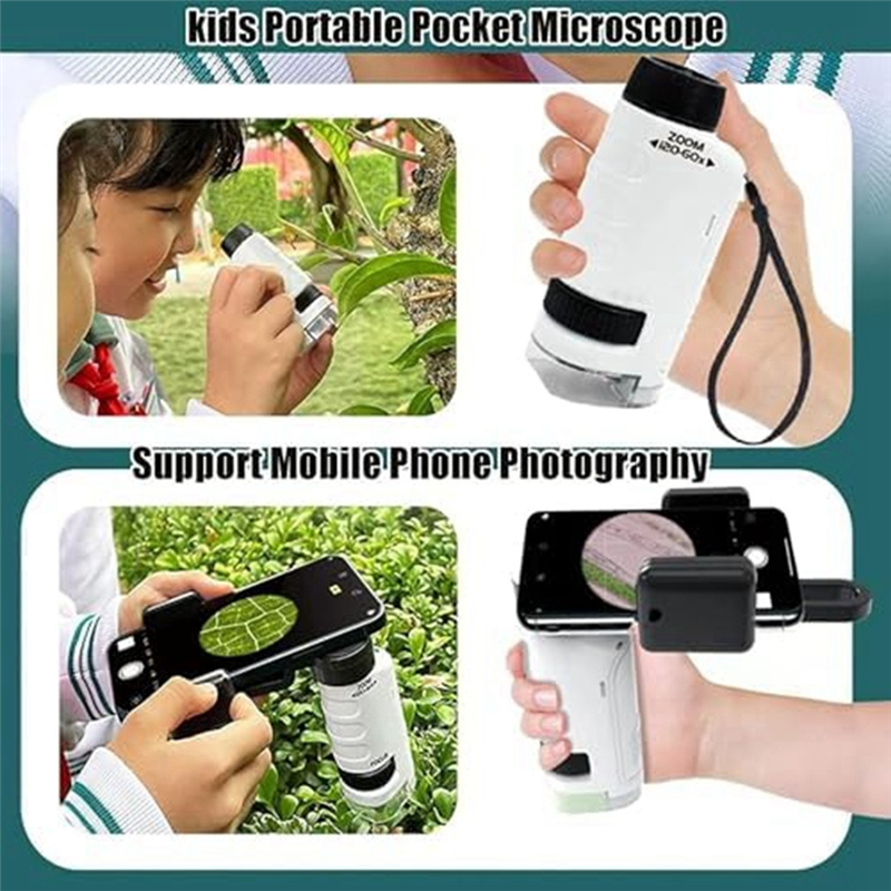 Minilabsters Miniscope Kids, Mini Labsters Portable Microscope, Mini Labsters Portable Microscope (White) Easy to Use. 