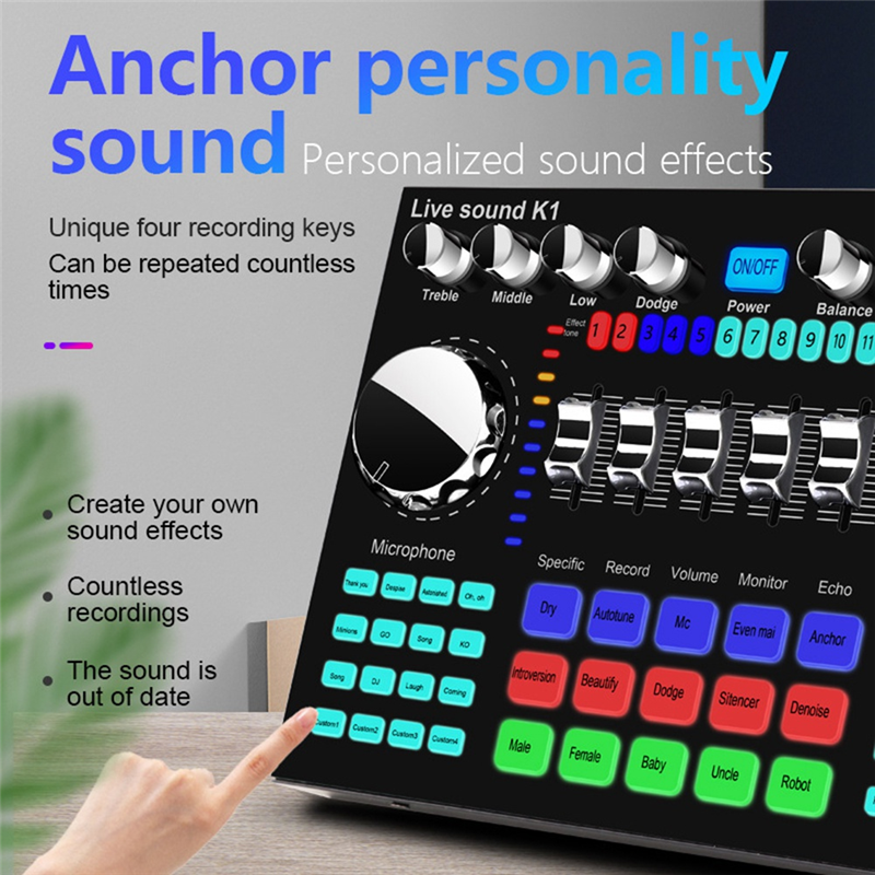 K1 Live Sound Card Portable Bluetooth Sound Card. 