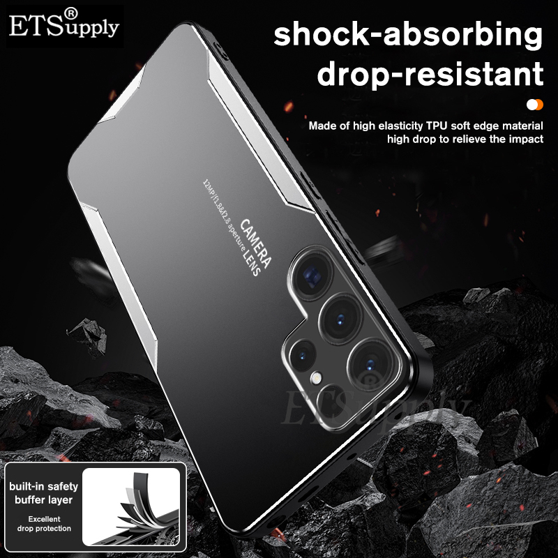 Phone case Samsung Galaxy S24 Plus 24 Ultra Aluminum Metal Matte Cover Soft Silicone Frame Camera Protection Back Cover Samsung Galaxy S24 Plus 24 Ultra case. 