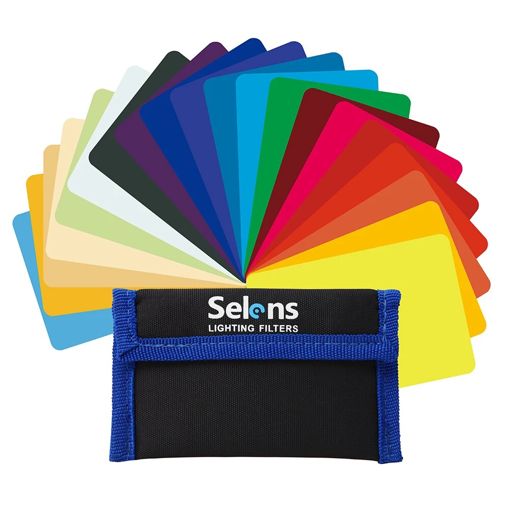 20 PCS Selens Camera Flash Gels Transparent Color Correction Balance Lighting Filter Kit For Photo Studio Camera Accessories