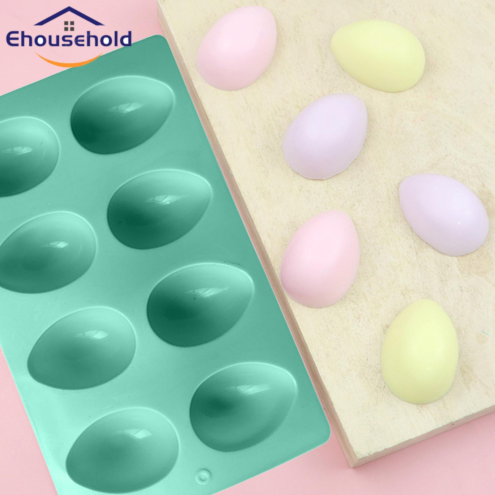 Cake Mold Reusable 8 Grids Easter Egg Shaped Silicone Mold. 