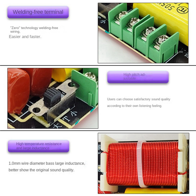 4Pcs -250 250W 2 Way Frequency Divider Tweeter Bass Crossover Filter DIY Speaker Filter Circuit Home Sound Theater. 