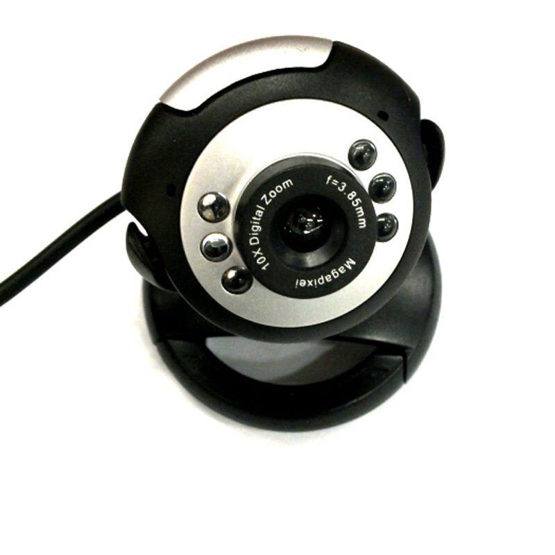 6 LED HD Webcam USB 2.0 50.0M PC Camera Web Cam with MIC for Computer PC Round. 