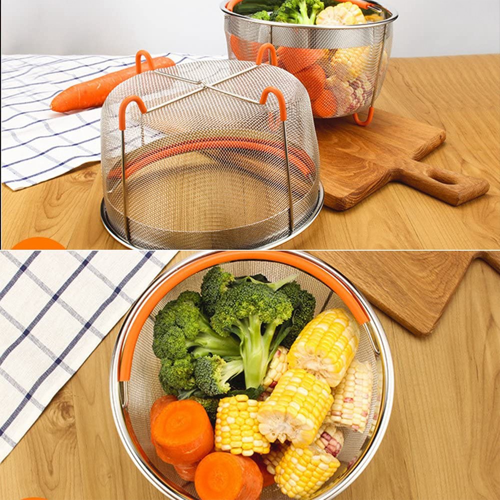 Stainless Steel Steamer Basket Set,Instant-Pot Accessories for Ninja Foodi Pressure Cooker & Multi Cooker,6Qt. 