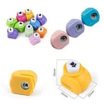 Mini Paper Craft Punch Card Scrapbooking Engraving Kid Cut DIY Handmade Hole Puncher for Festival Papers and Greeting Card Set of 10 with Random Color Tags Cards Craft DIY Punch Cutter Tool. 