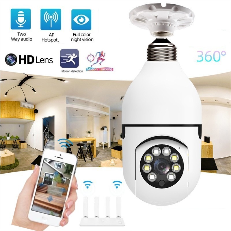 Champion V380 Bulb IP Camera 360 ° PTZ Bulb IP Camera 1080 HD WIFI IP Security Camera. 