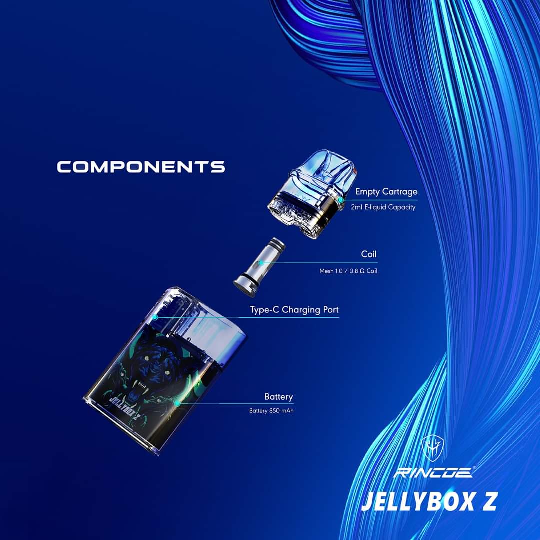 E-Cigarette JellyBox Z Vape E cigarette Random Colour (60ml FlvJuice Free) -1pc. 