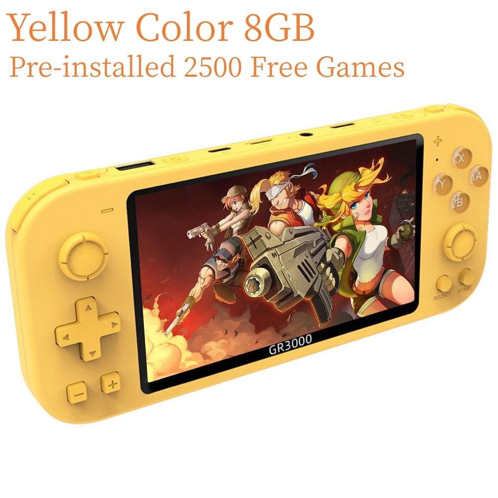 HXSJ GR3000 Handheld Game Players 5 Inch Screen Retro Game Console 8GB No Repeat 2500 Free Games For PS1/MAME/Arcade Video Gaming. 