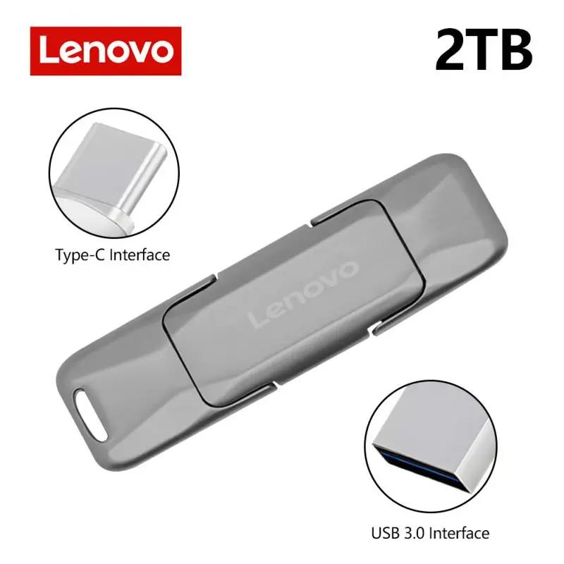 Lenovo USB 3.0 Flash Drives 2TB 1TB Mobile Memory Stick TYPE-C 2 In 1 Pen Drive 512GB 256GB 128GB High Speed Flash Disk For ps4. 