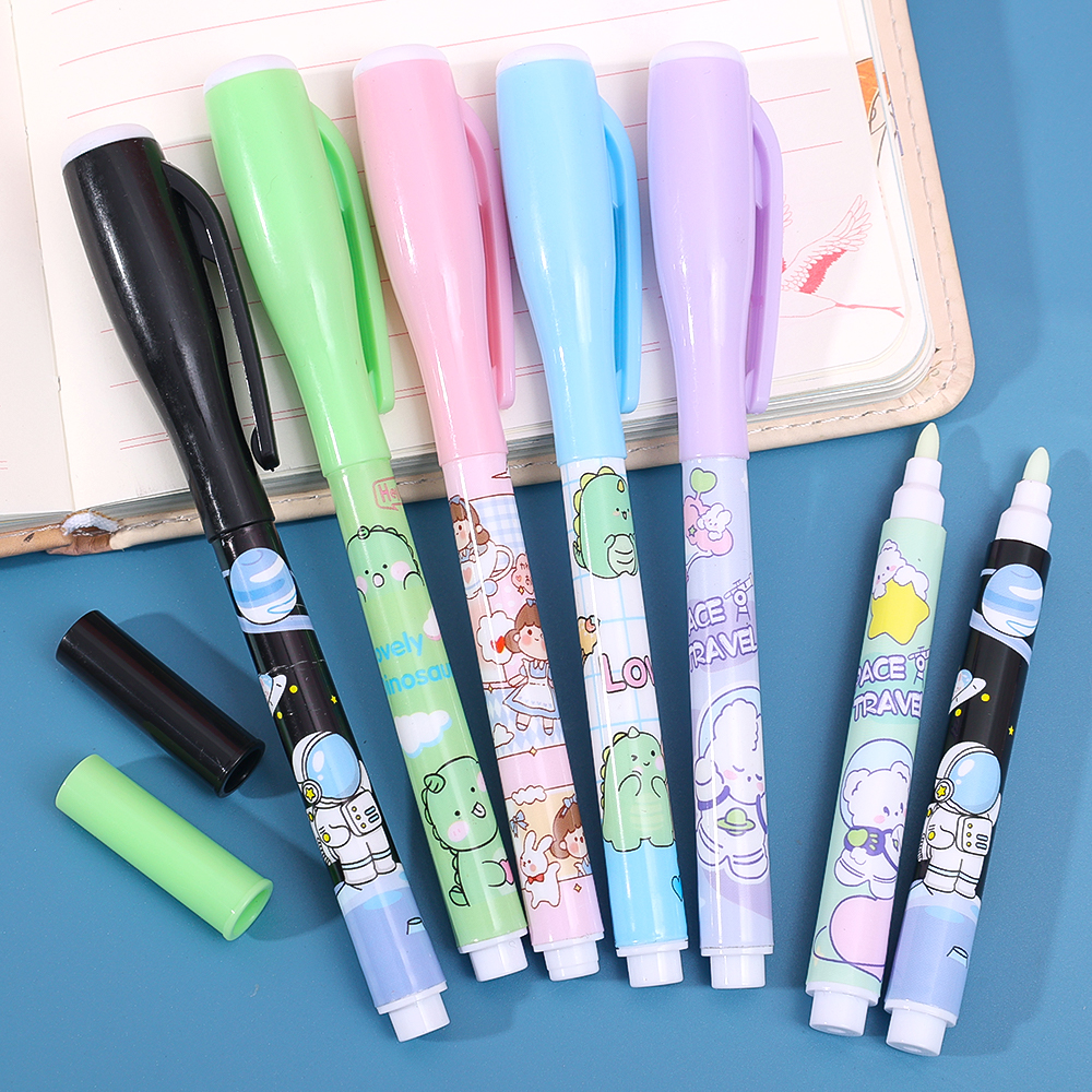 Invisible Ink Pen with LED UV Light Secret Marker Non-Toxic for Drawing and Writing. 