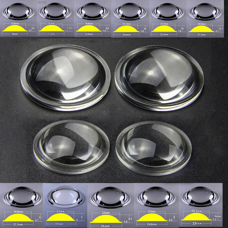 42-66mm Strong Focus Flashlight Lamp Cap Accessories Acrylic Magnifying Spotlight Led Convex Lens Focusing Lens Fishing Light