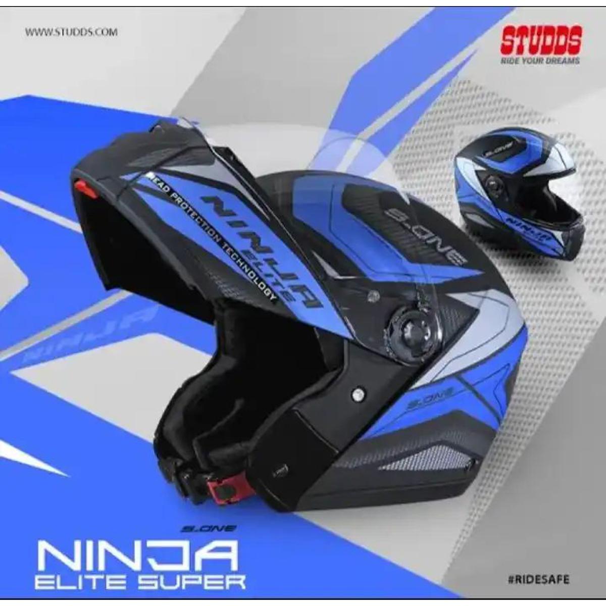 Motorcycle Helmet Ninja Stud Helmet Studds Ninja D4 Black Blue