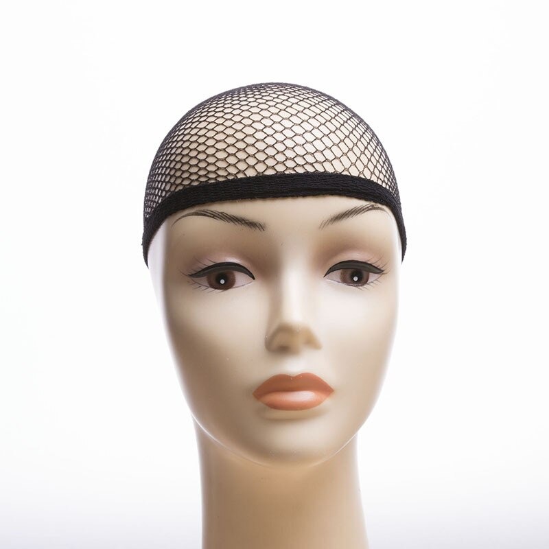 Wig Cap Open End Mesh Net Liner Weaving Cap Brown and Black. 